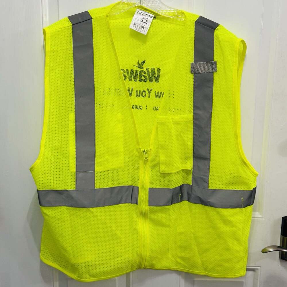 Kishigo Wawa Hi Vis Safety Vest 2XL ANSI Class 2 Reflective Yellow Mesh 1085
